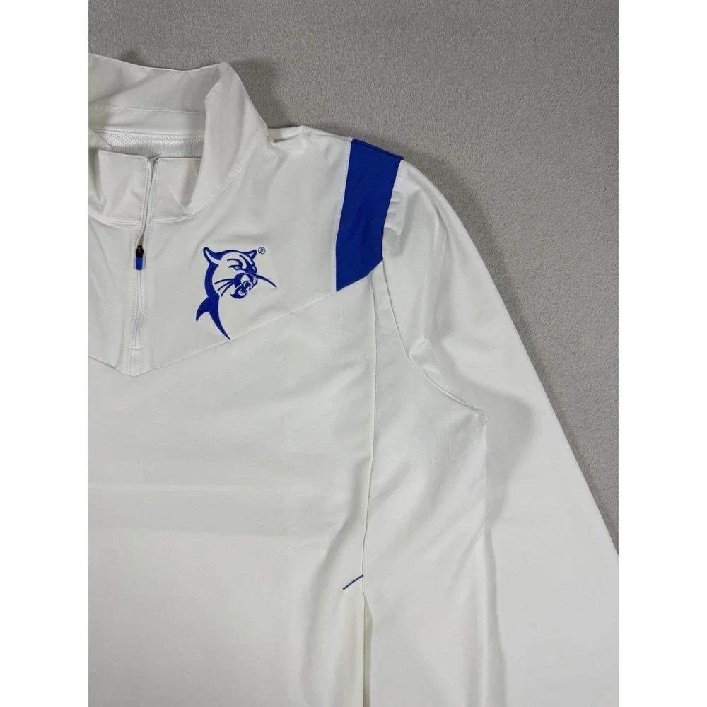 Nike Team Quarter-Zip Pullover Jacket White‎ Blue Mens XL Dri-FIT